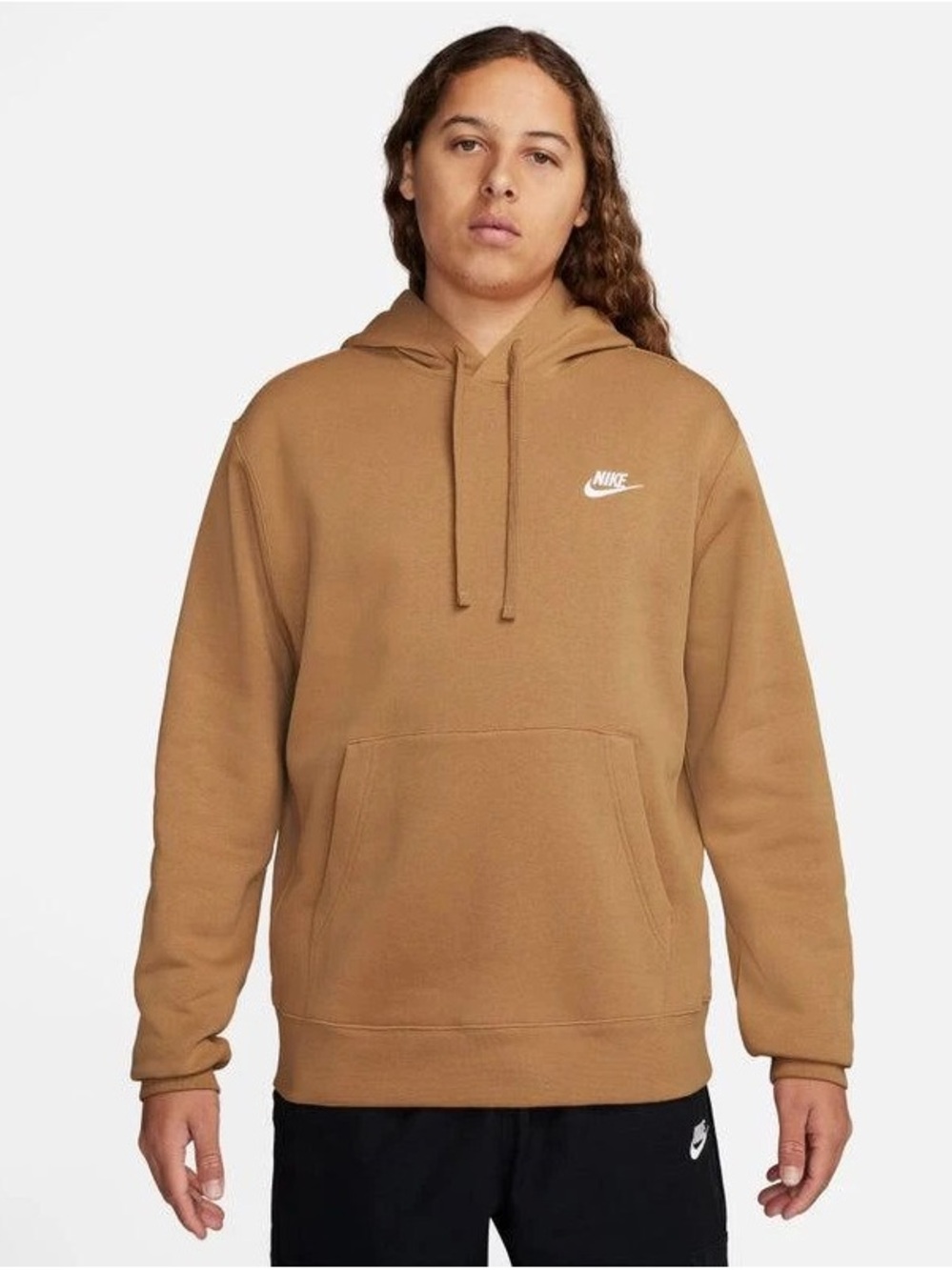 Nike Men's Caramel Pullover Hoodie with White Logo